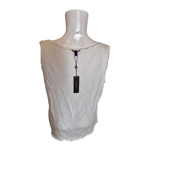 Talbots Pleated Ruched Tank Top Layering Top Jersey White Sz XL NEW - Picture 4 of 6
